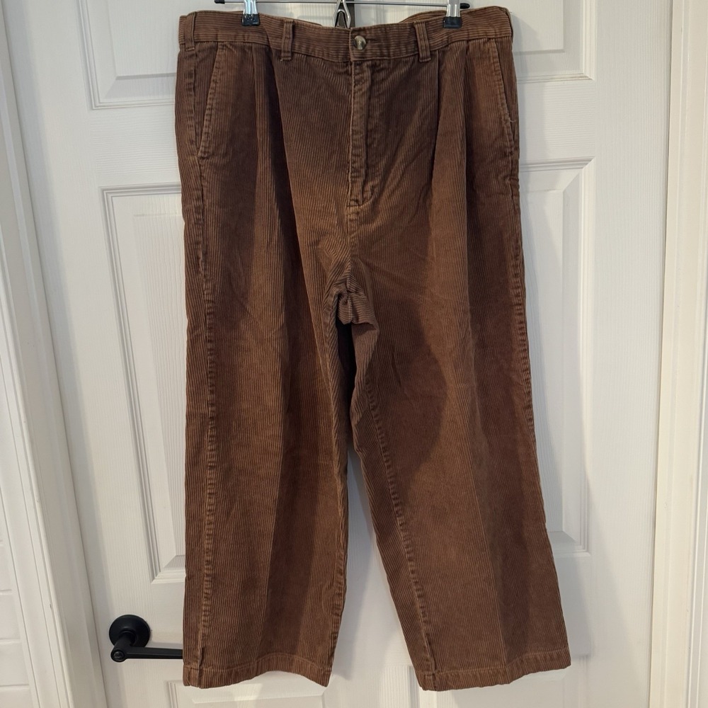 Vintage Covington Pants Mens 38x29 (36x26 Actual)‎ Brown Corduroy Pleated  FADED